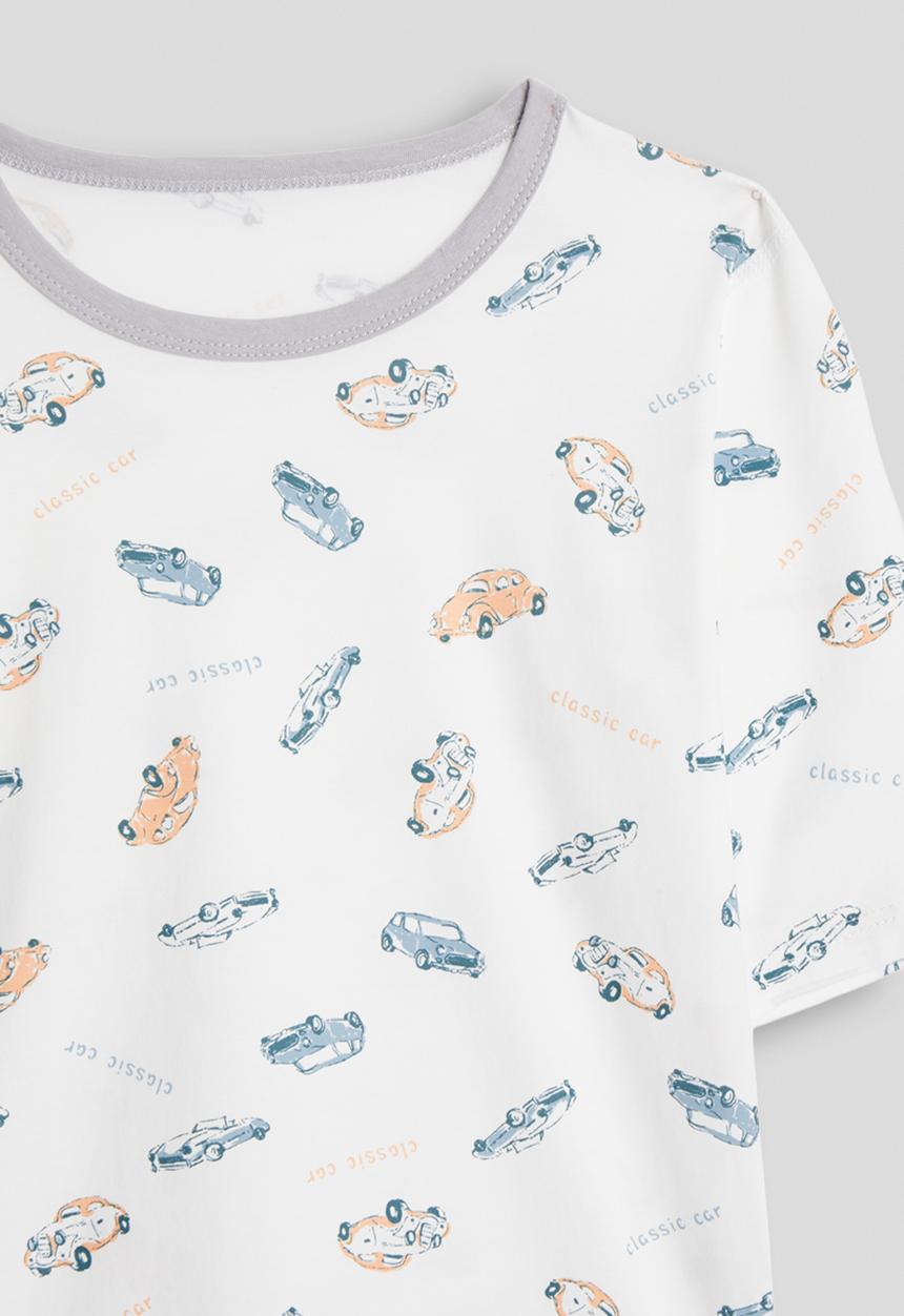Pop Candy - Aop tee and shorts pj set - white