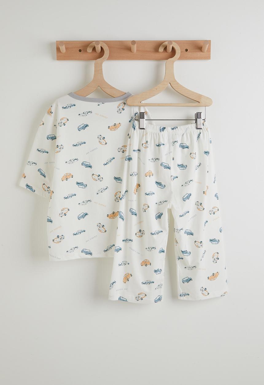 Pop Candy - Aop tee and shorts pj set - white