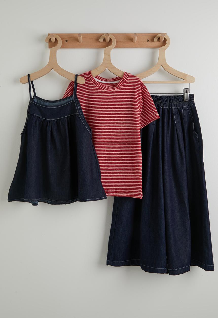 Pop Candy - Denim camisole top & jeans - dk blue & red 