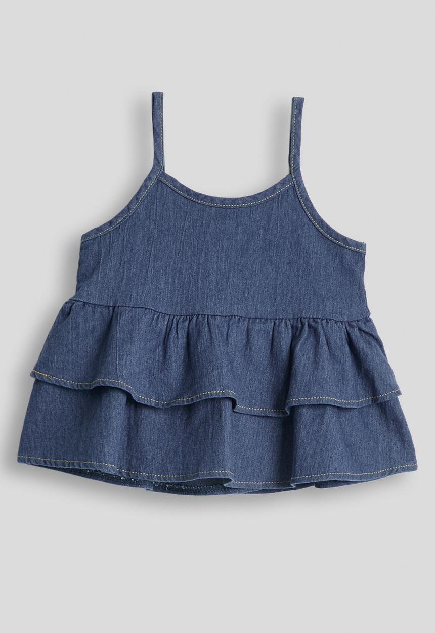 Pop Candy - Denim ruffle top and jeans - blue