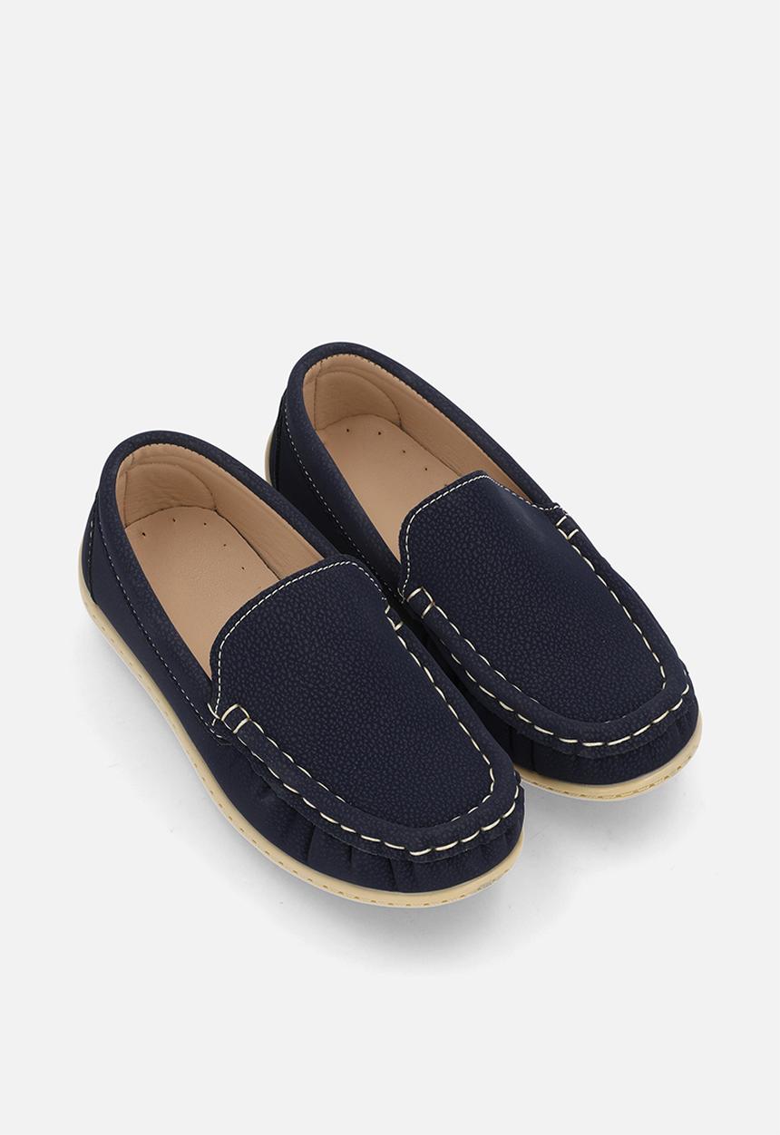 Pop Candy - Slip on suedette loafers - navy
