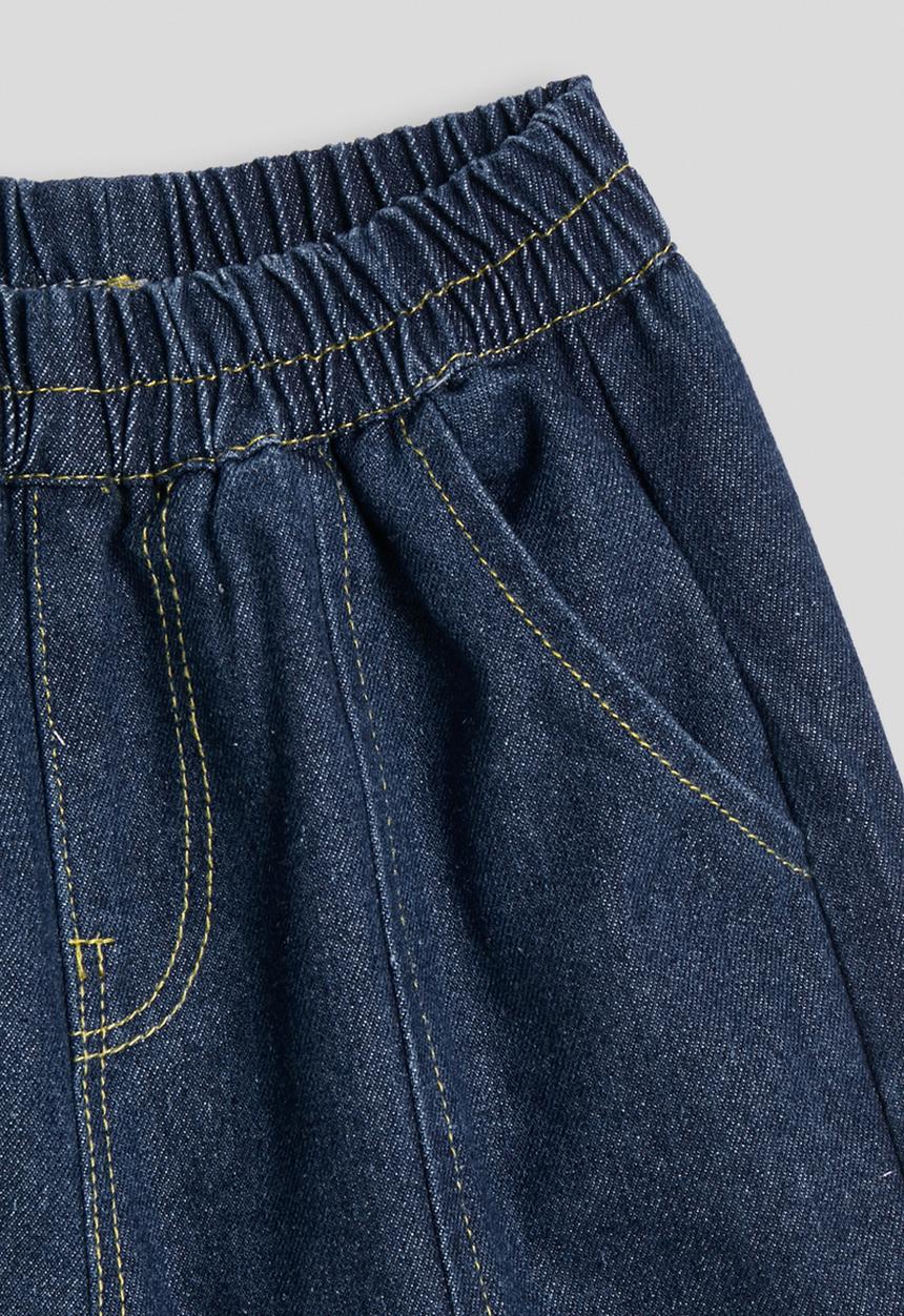Pop Candy - Denim topstitched detail vest and jeans - dark blue