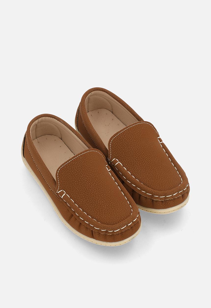 Pop Candy - Slip on suedette loafers - warm brown