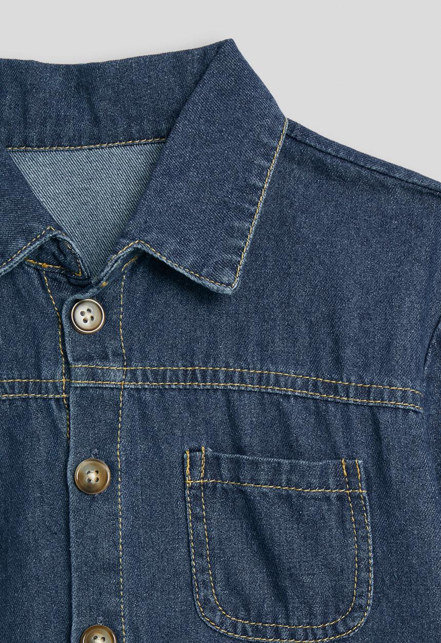 Pop Candy - Denim shirt and shorts - dark blue