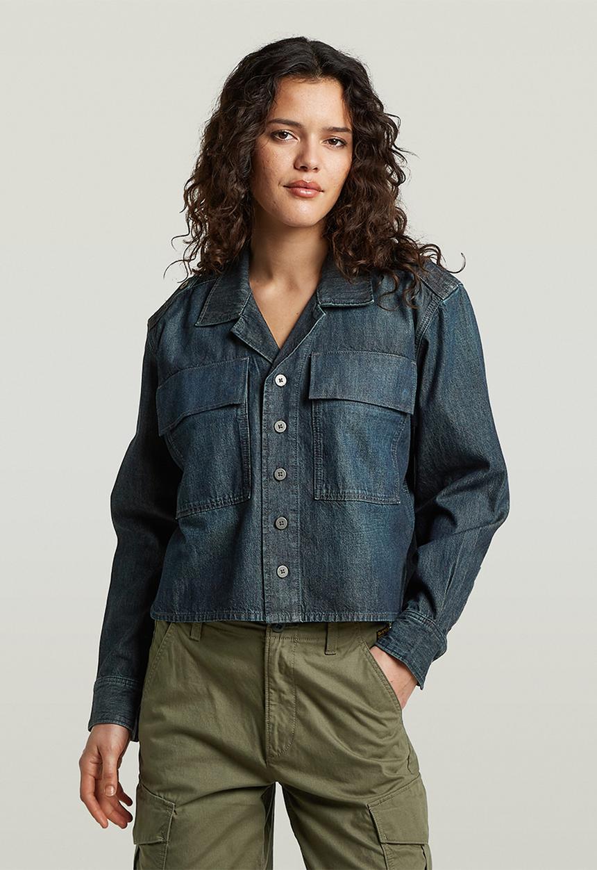 G-STAR - Boxy Relaxed 2-pkt Shirt l\s wmn - antique asphalt