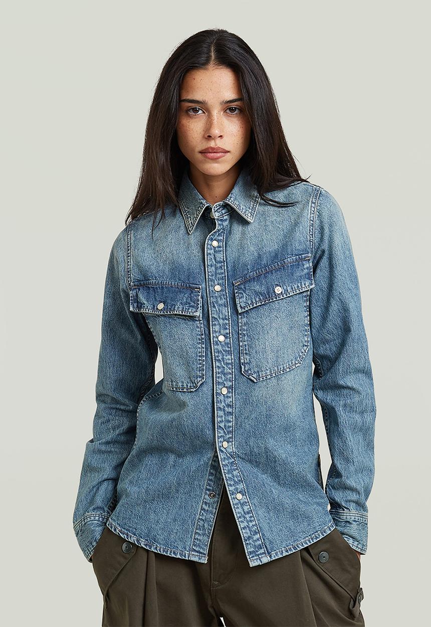G-STAR - 2-pkt Regular Shirt l\s Wmn - vintage cruiser