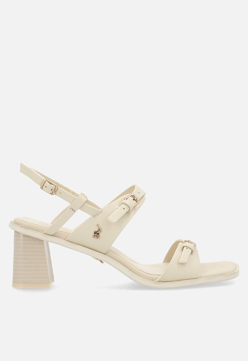 POLO - Leather buckle mule - neutral