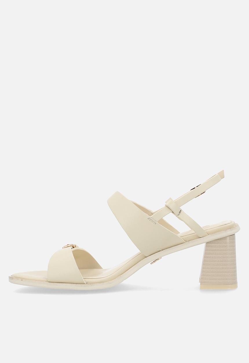 POLO - Leather buckle mule - neutral