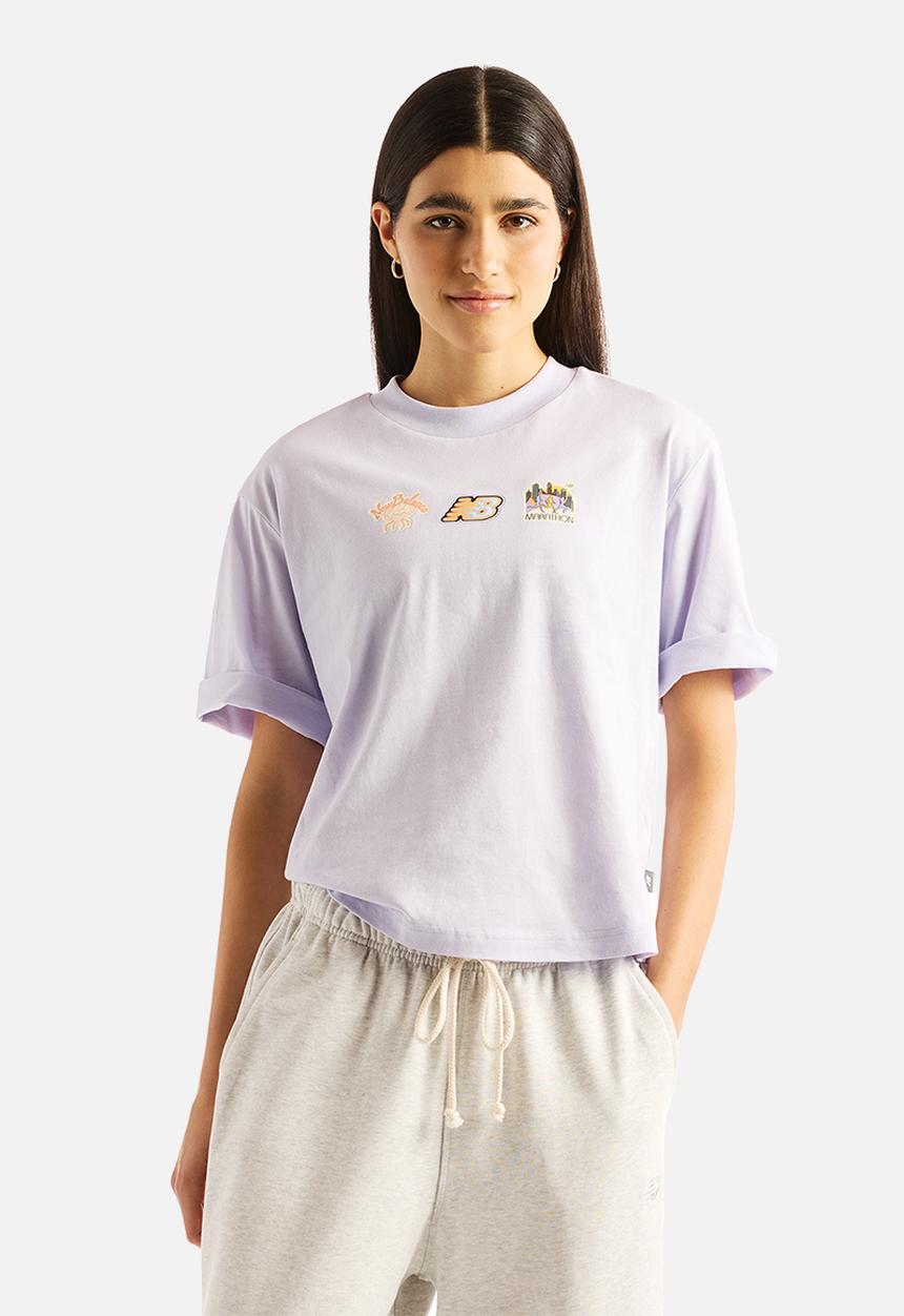 New Balance  - New Balance Sticker Pack Tee - Smoked Violet