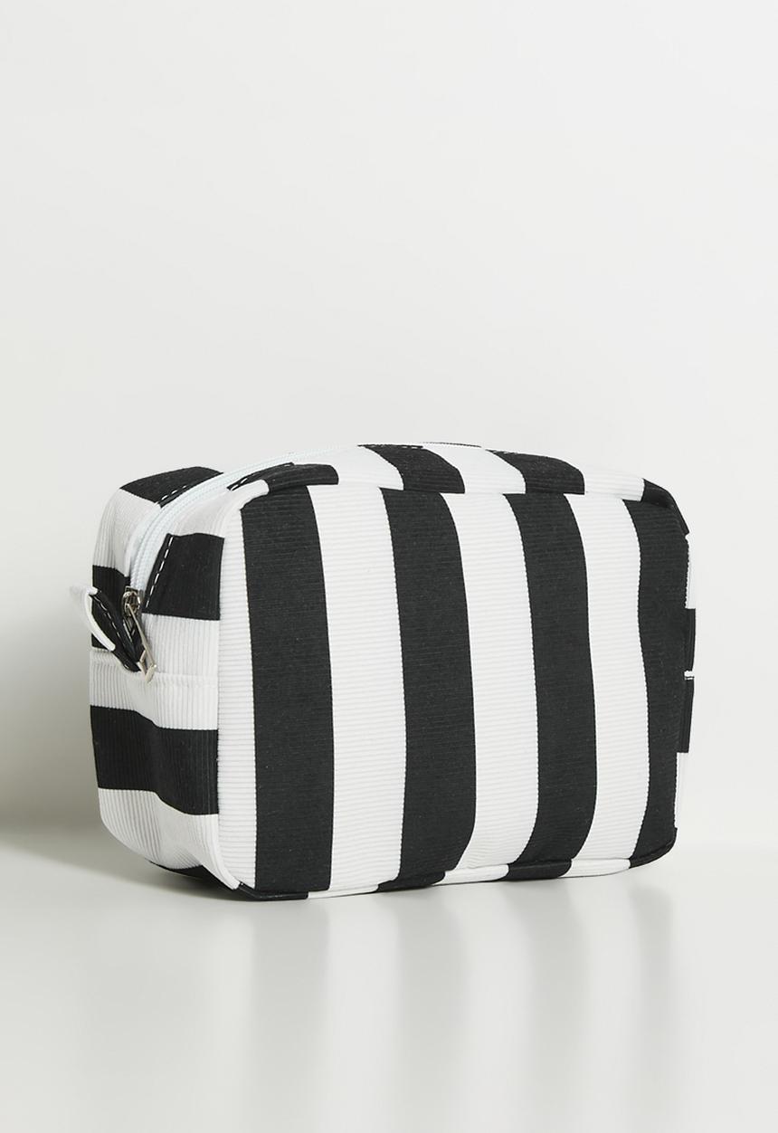 Pop Candy - Striped toiletry bag - black/white