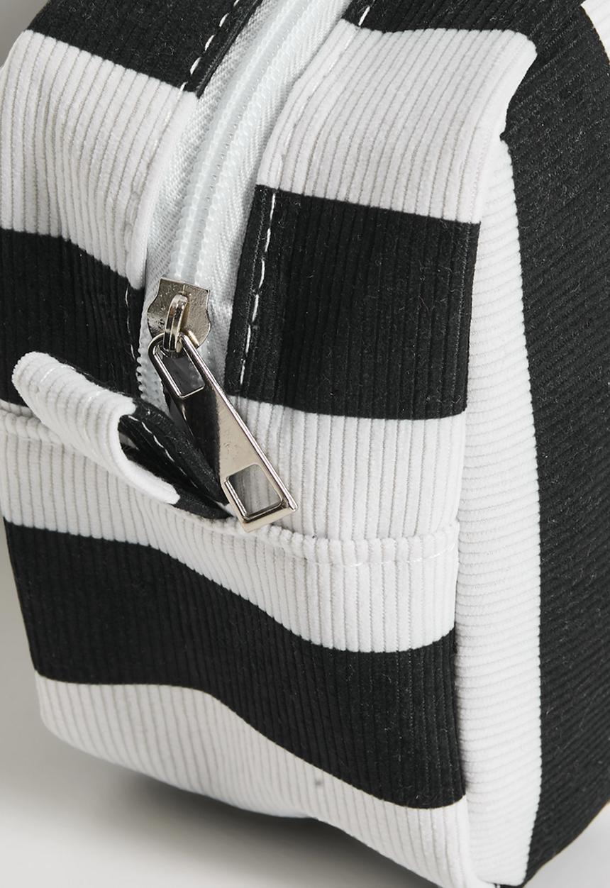 Pop Candy - Striped toiletry bag - black/white