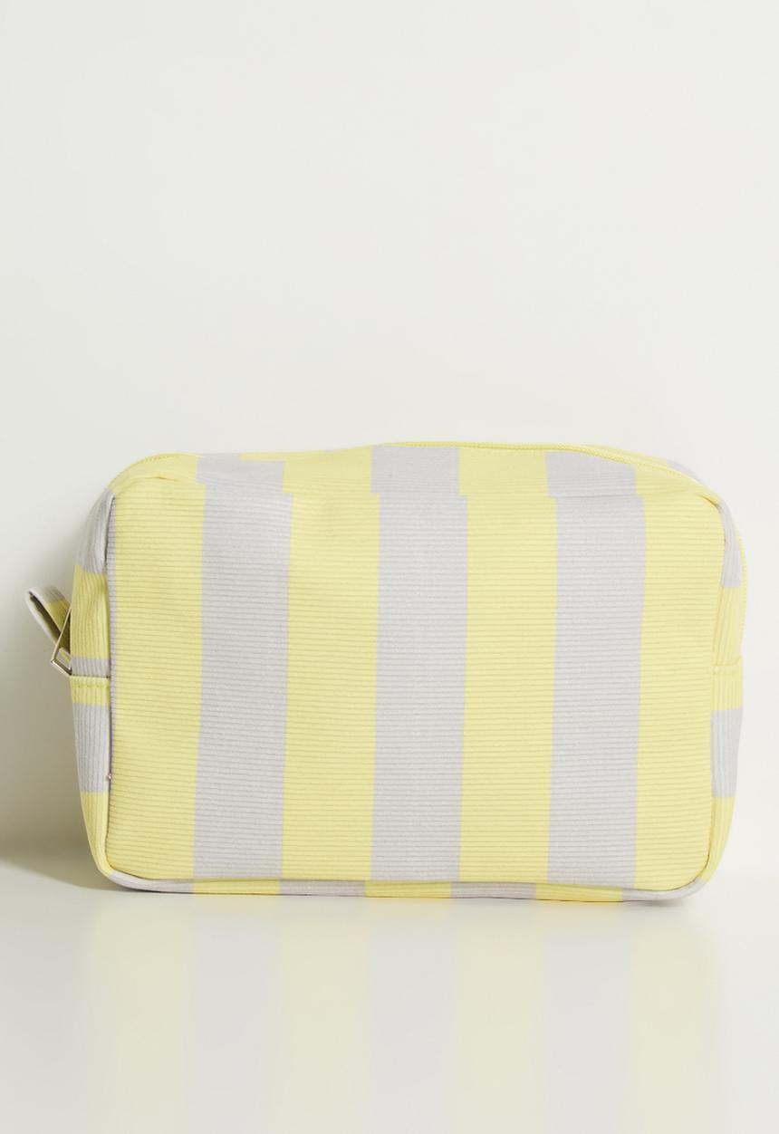Pop Candy - Striped toiletry bag - yellow/off white