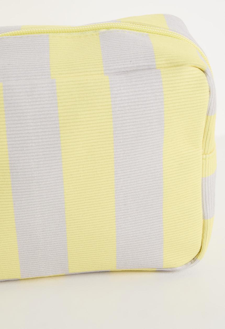Pop Candy - Striped toiletry bag - yellow/off white