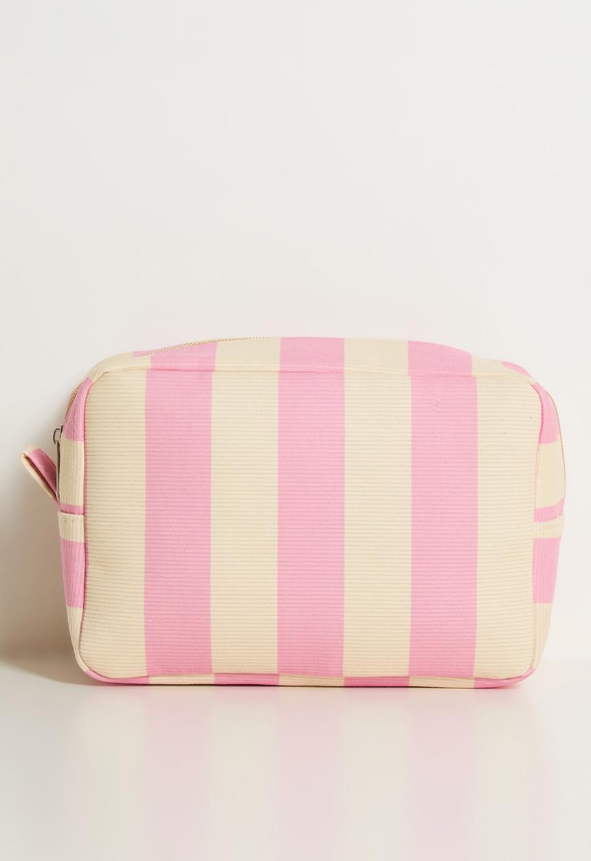 Pop Candy - Striped toiletry bag - pink/cream