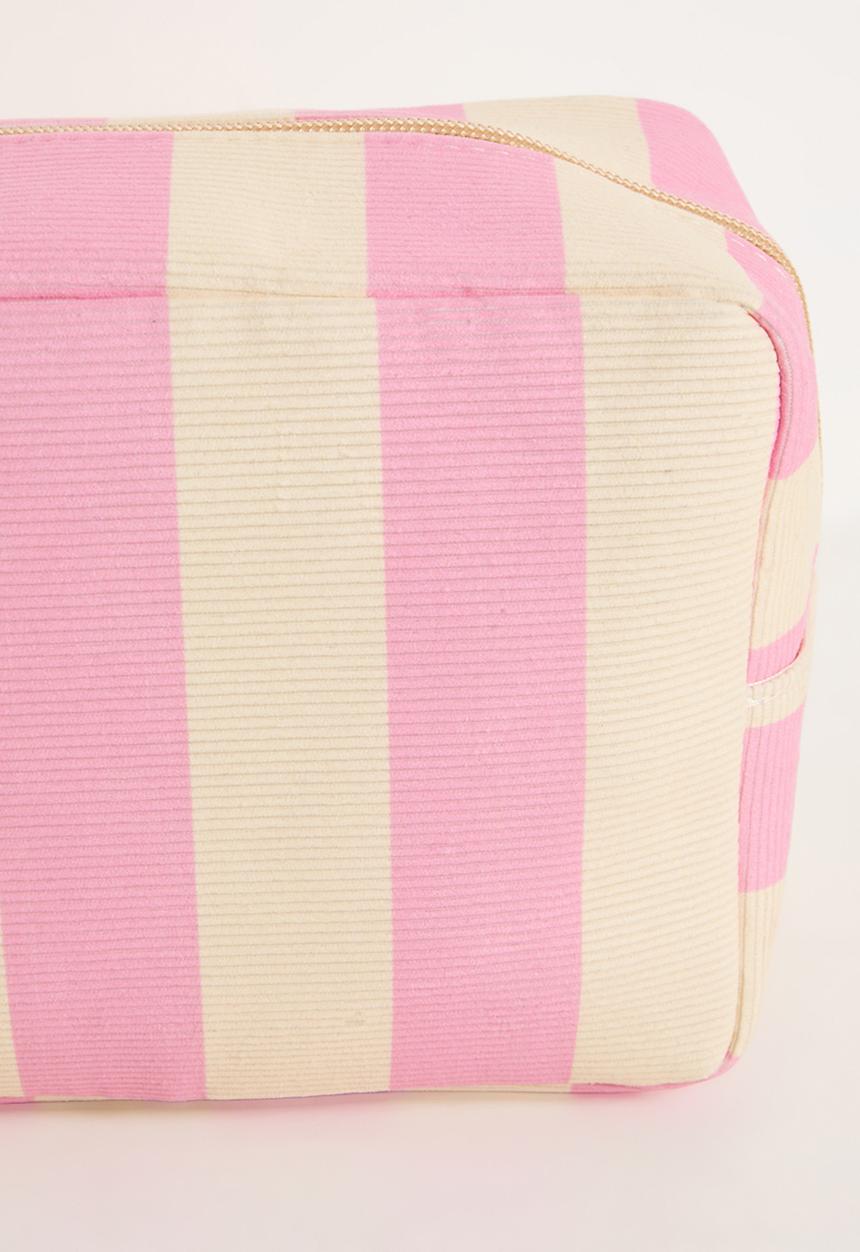 Pop Candy - Striped toiletry bag - pink/cream