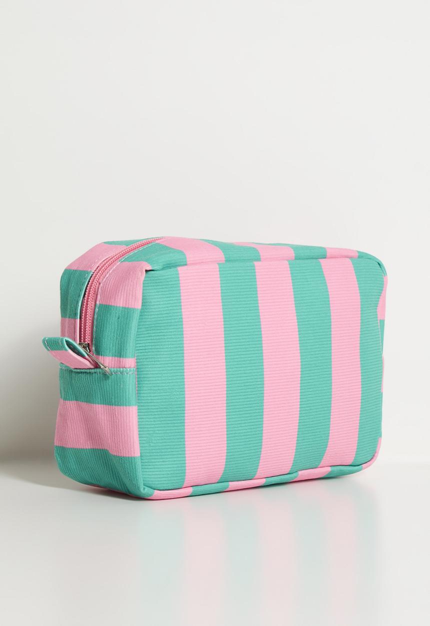 Pop Candy - Striped toiletry bag - pink/green
