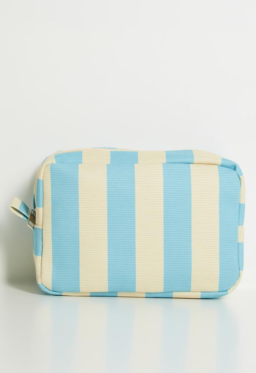 Pop Candy - Striped toiletry bag - blue/cream
