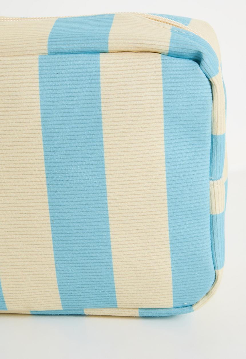 Pop Candy - Striped toiletry bag - blue/cream