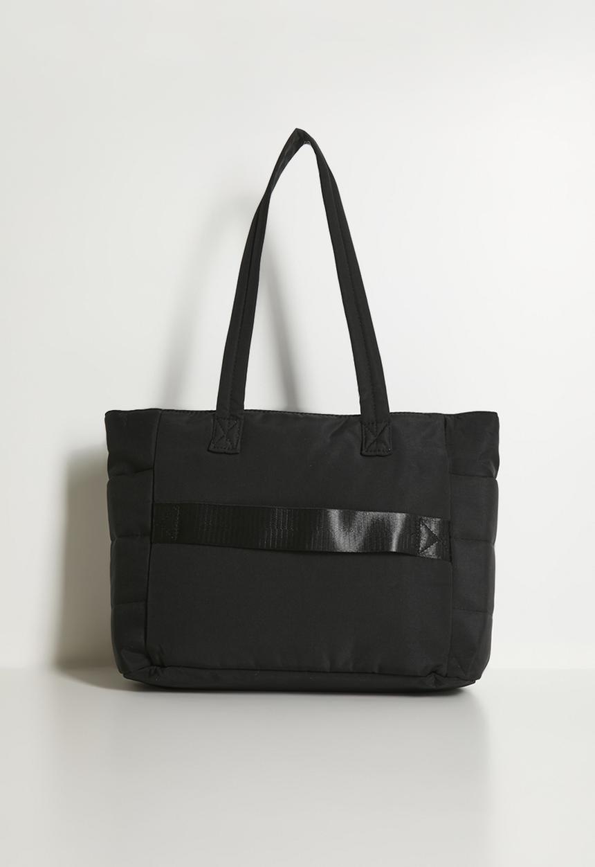 Pop Candy - Quilted puffer tote bag - black