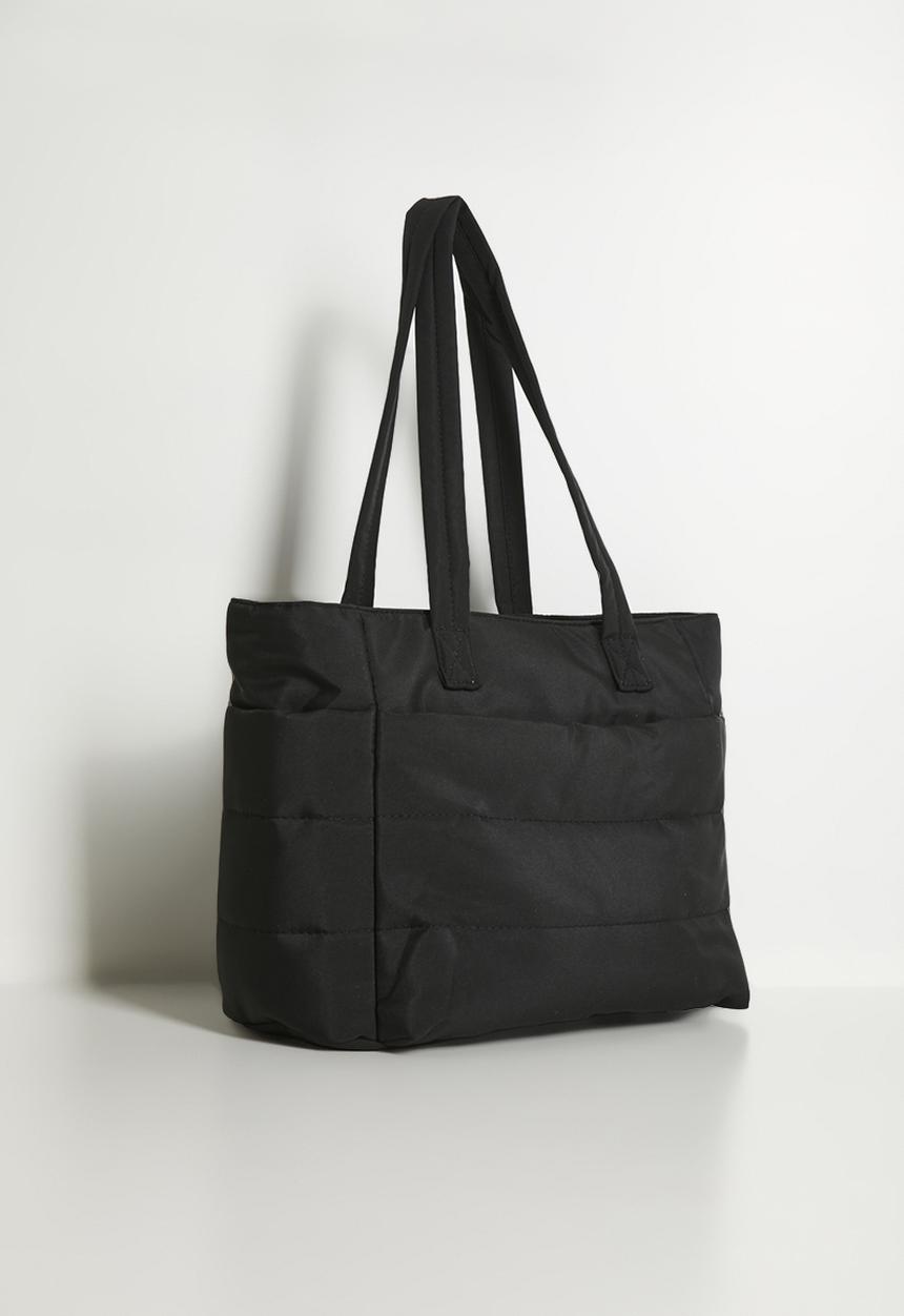 Pop Candy - Quilted puffer tote bag - black