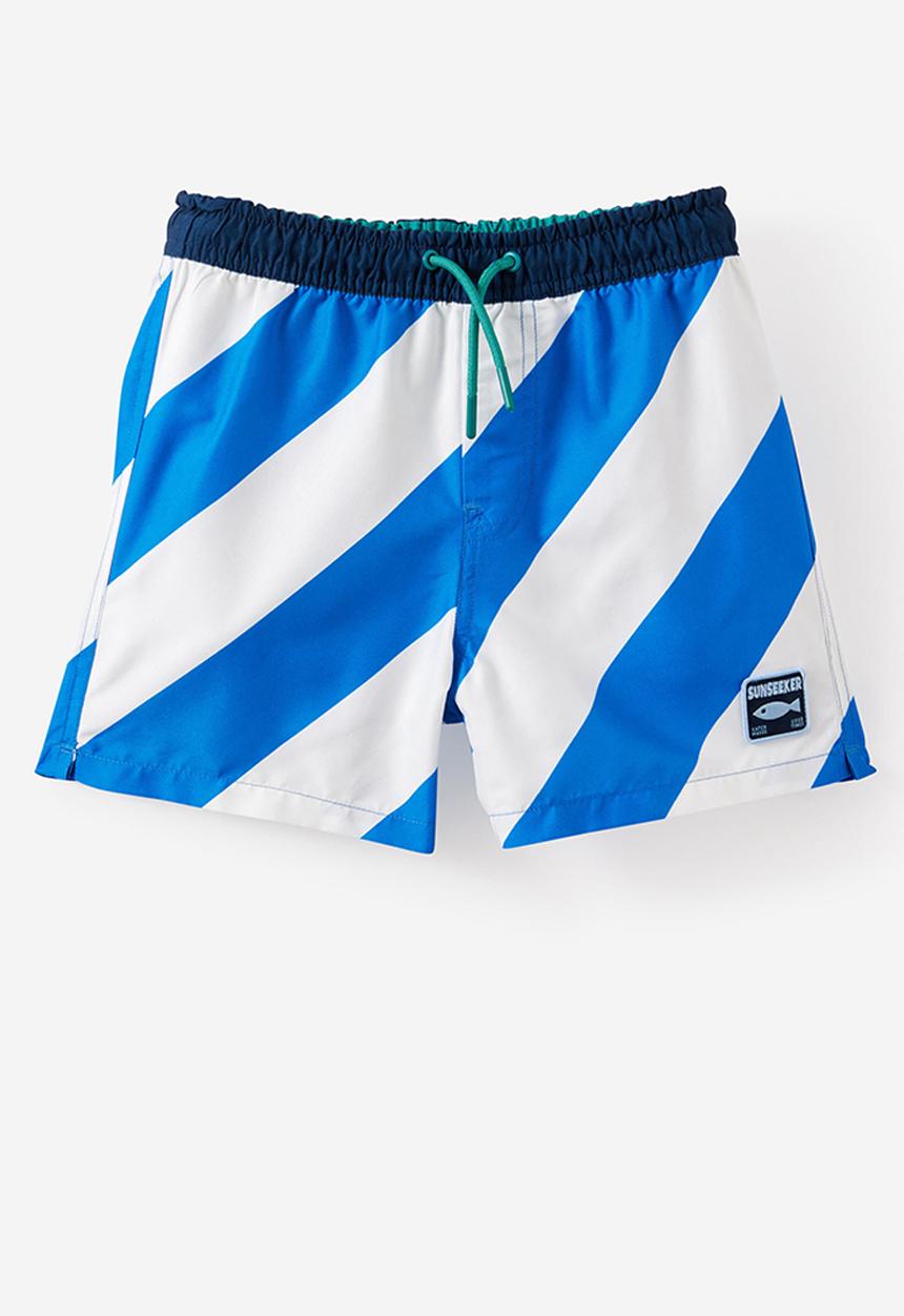 Cotton On - Bailey Board Short - Harbour Blue/Vanilla Stripe