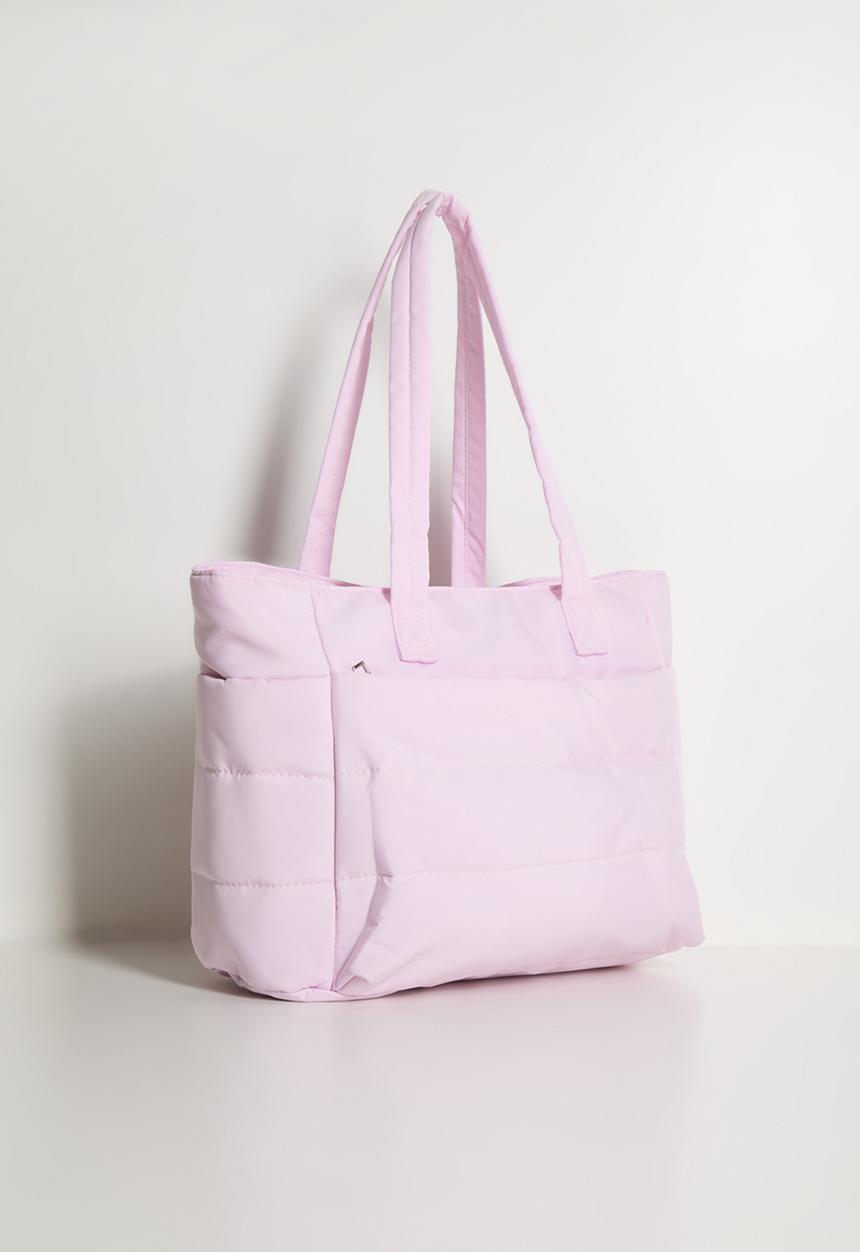 Pop Candy - Quilted puffer tote bag - pink