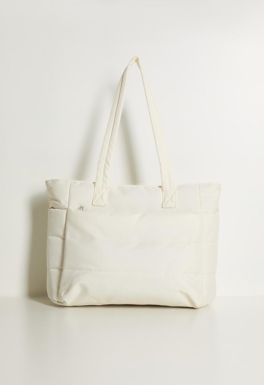 Pop Candy - Quilted puffer tote bag - cream
