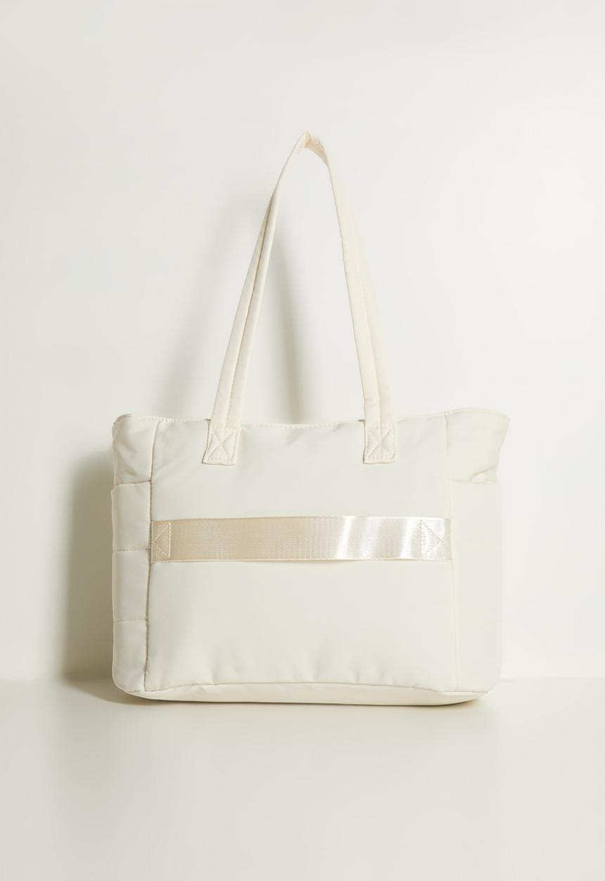 Pop Candy - Quilted puffer tote bag - cream