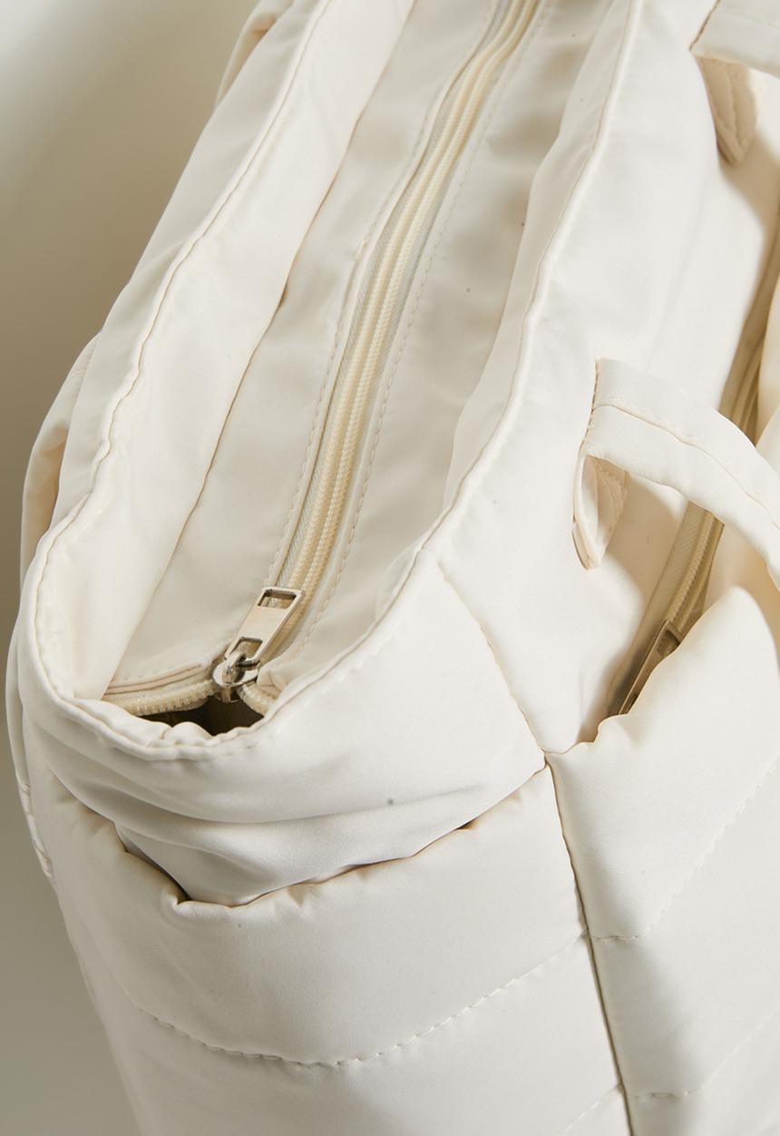 Pop Candy - Quilted puffer tote bag - cream