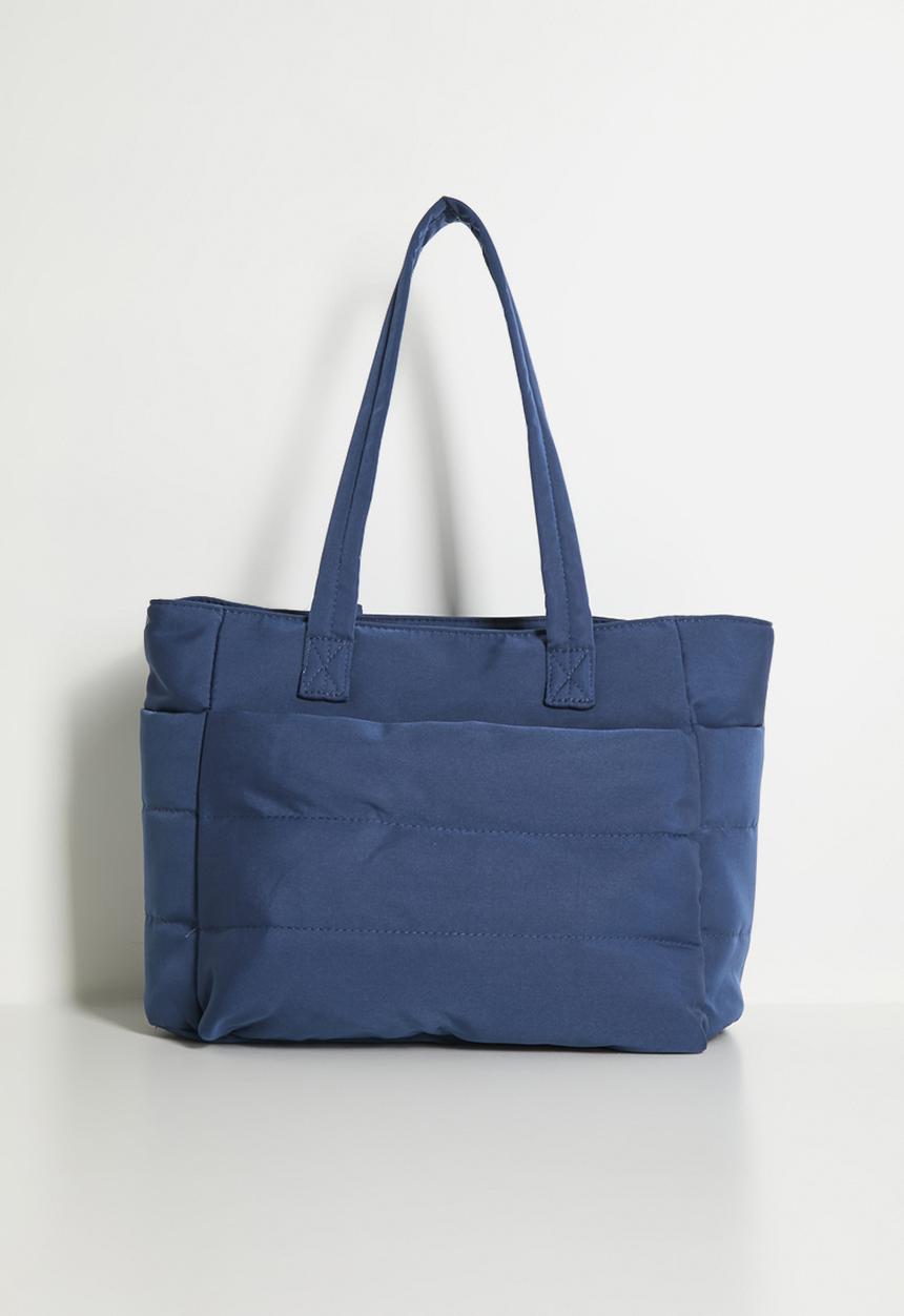 Pop Candy - Quilted puffer tote bag - navy