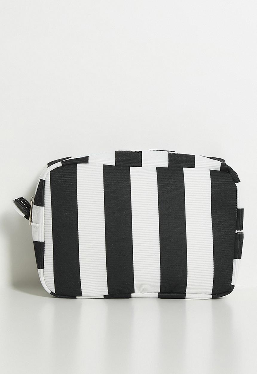 Pop Candy - Striped toiletry bag - black/white