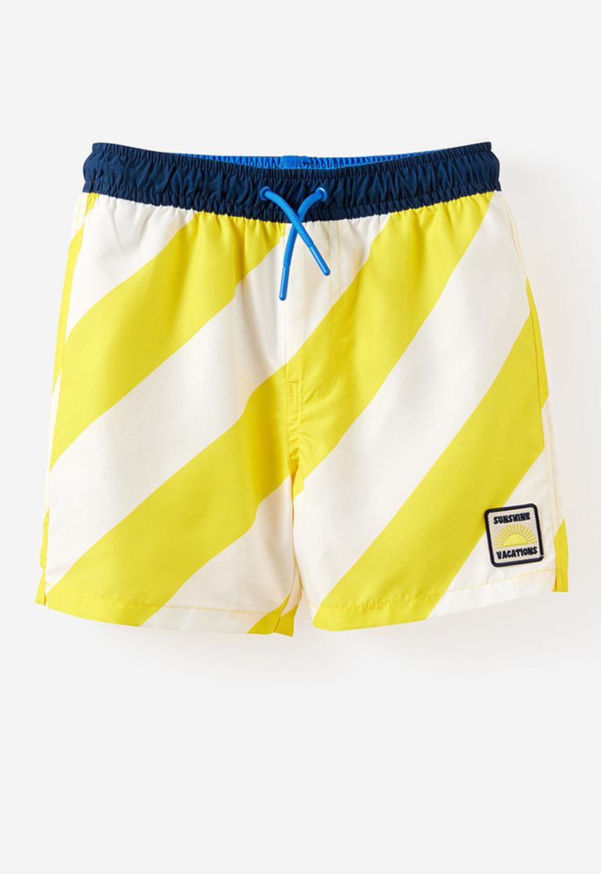 Cotton On - Bailey Board Short - Buttercup/Vanilla Stripe