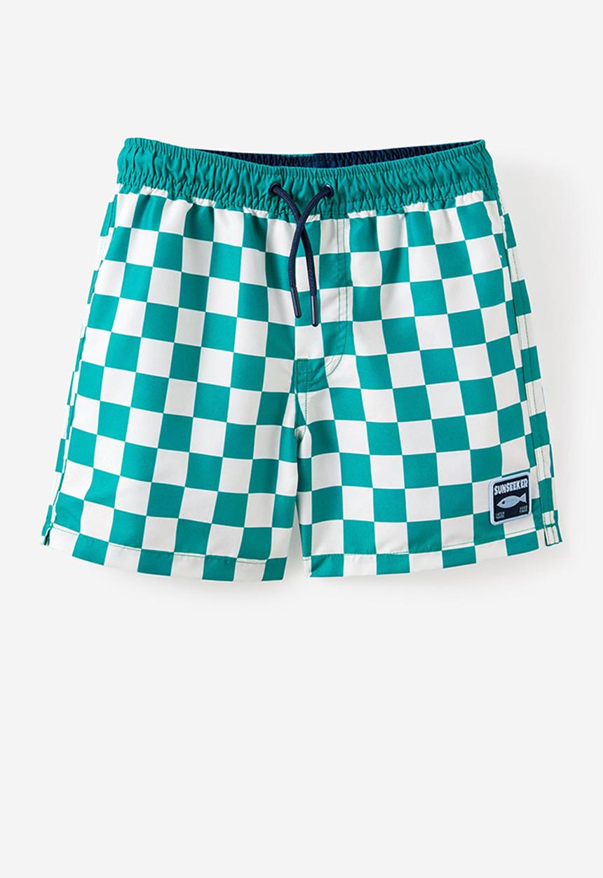 Cotton On - Bailey Board Short - English Ivy/Vanilla Checkerboard
