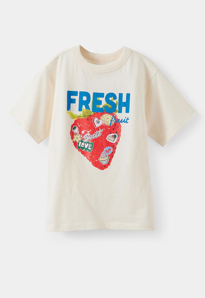 Cotton On - Essential Short Sleeve Graphic Tee - Dark Vanilla/Fresh Fruit
