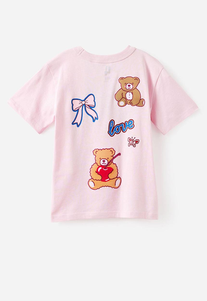 Cotton On - Essential Short Sleeve Graphic Tee - Tea Party Pink/Bear Club