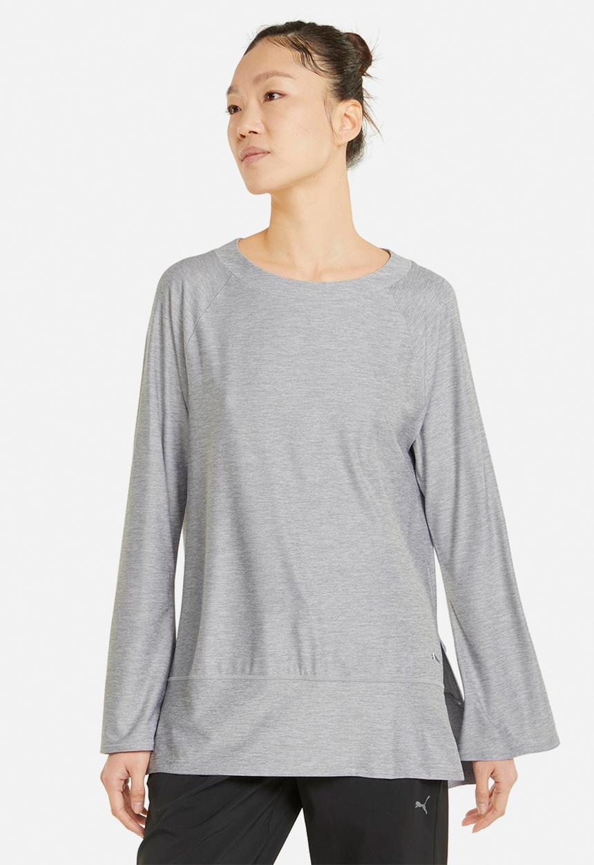 PUMA - Studio bell long sleeve top - light grey heather