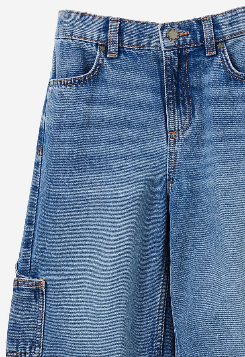 Cotton On - Skater Carpenter Jean - Blue Haven Mid Blue/Carpenter