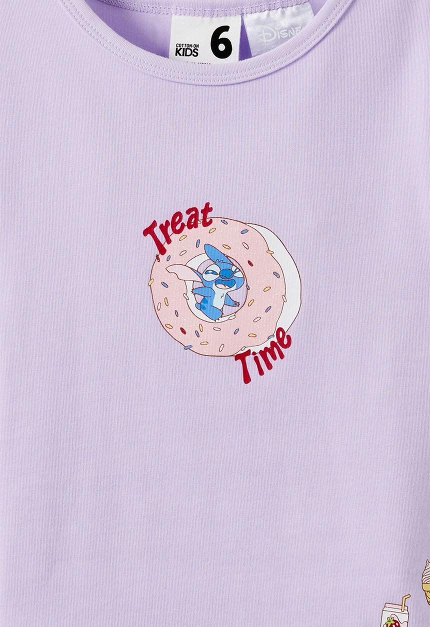 Cotton On - License Tia Baby Tee - Lcn Dis Lilo & Stitch/Vintage Lilac