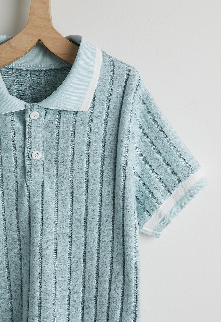 Pop Candy - Knit polo shirt and shorts - light blue