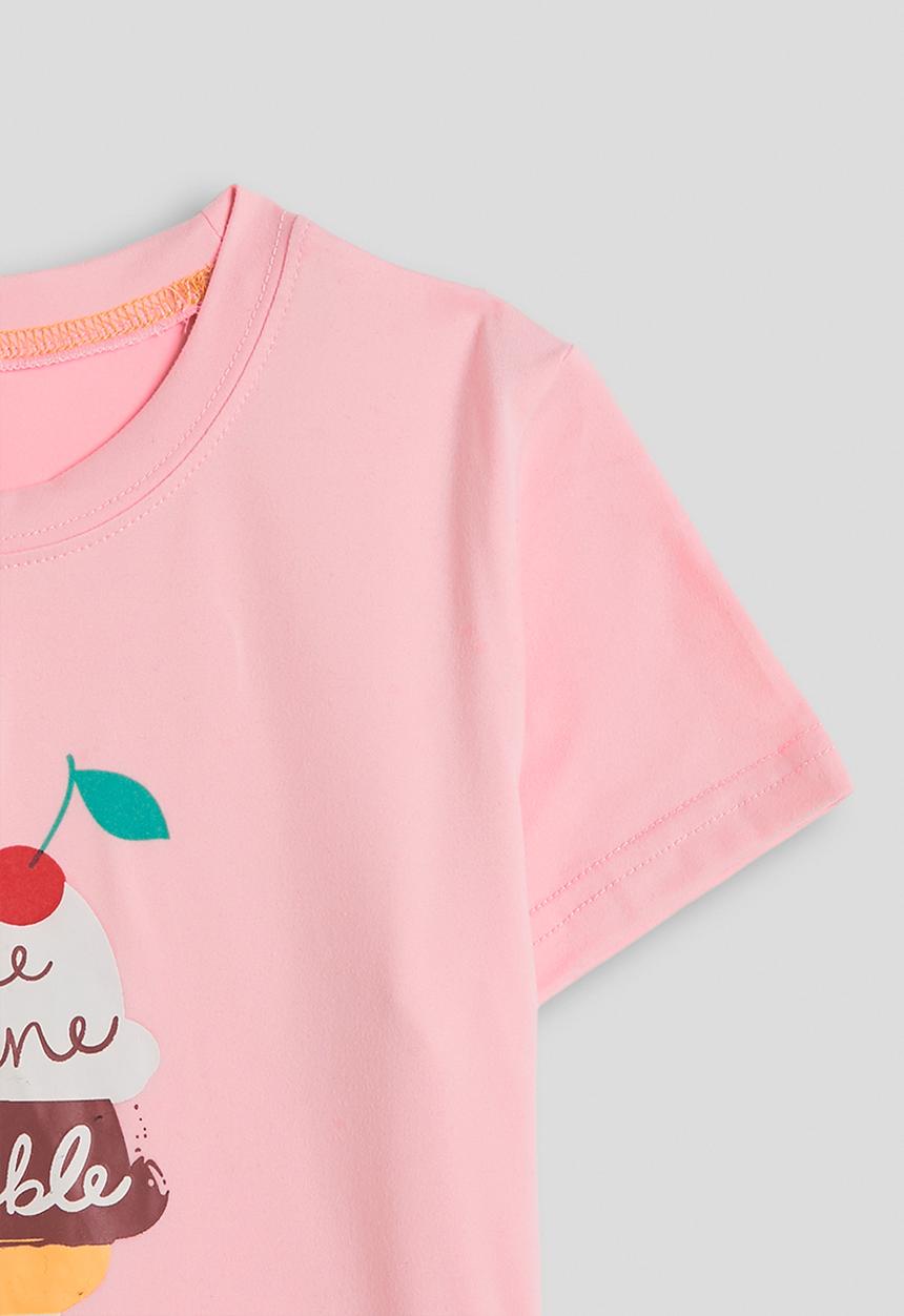 Pop Candy - Ice cream graphic tee - pink