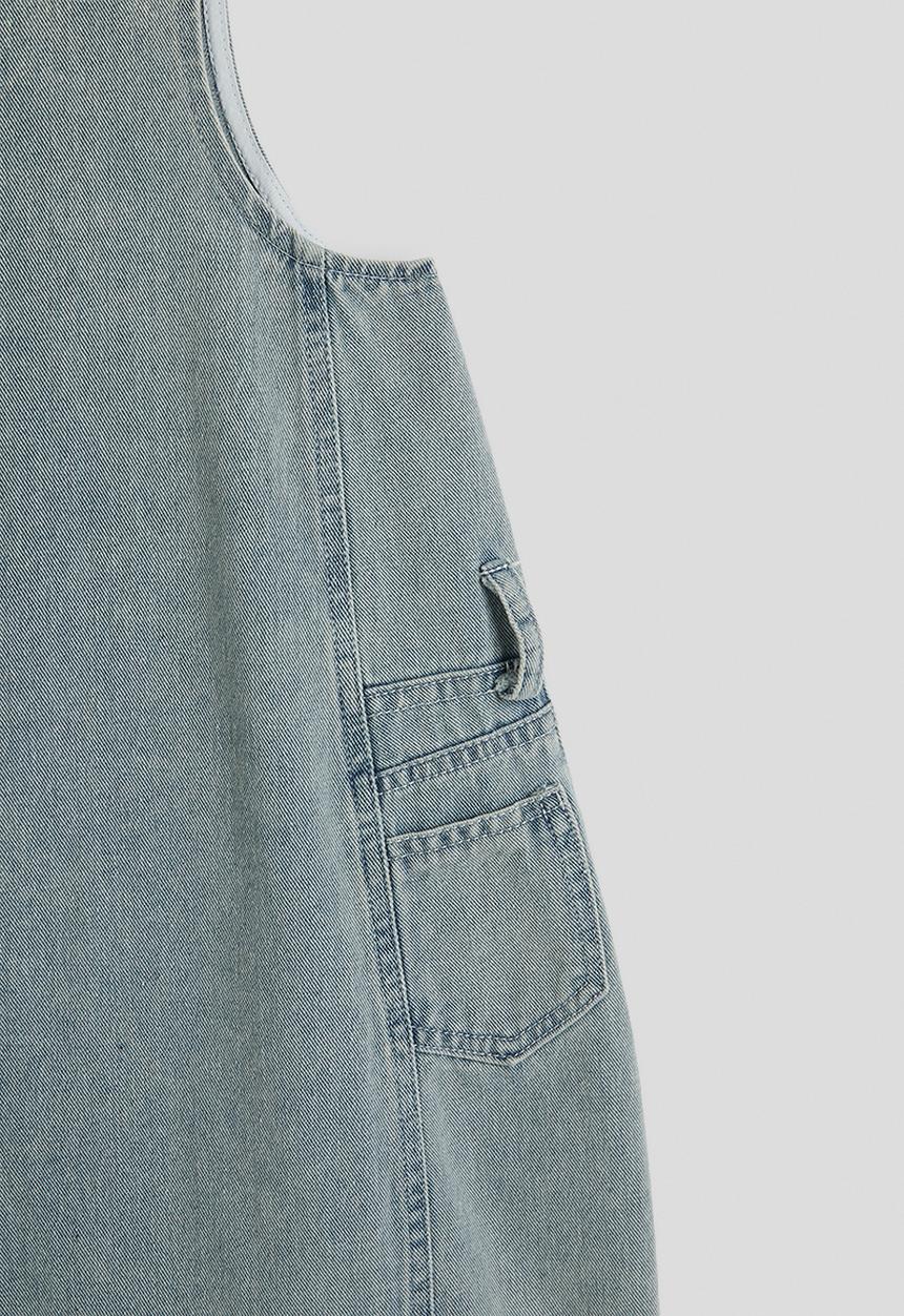 Pop Candy - Patch pocket denim dress - washed denim