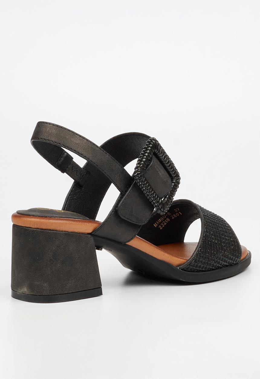 Butterfly Feet - Teegan 1 big buckle slingback heel - black