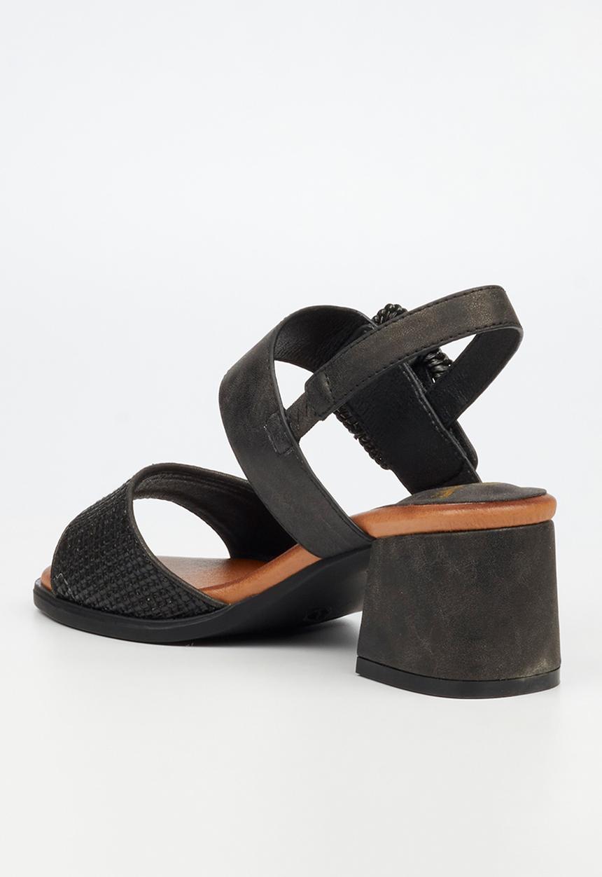Butterfly Feet - Teegan 1 big buckle slingback heel - black