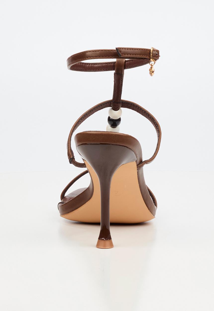 Miss Black - Chanel 7 beaded ankle-strap heel - chocolate