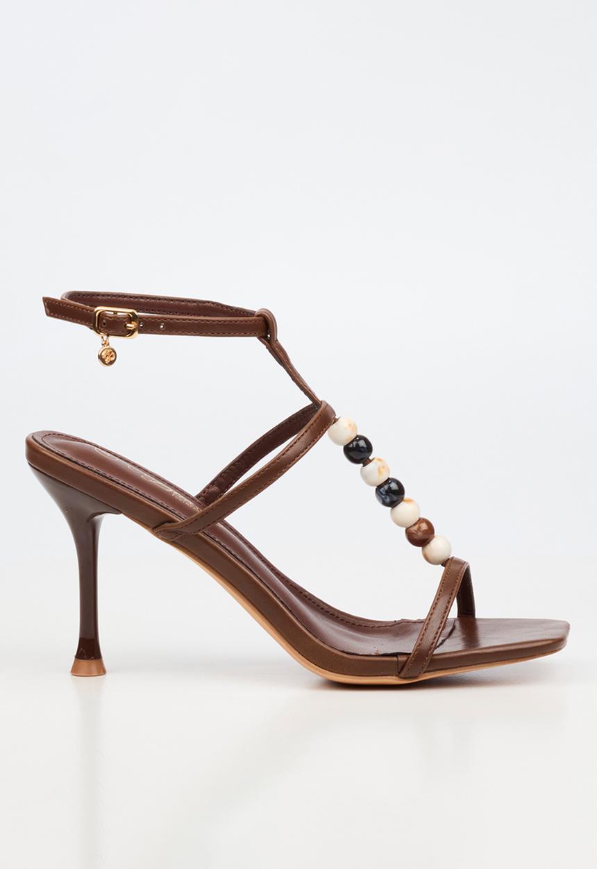 Miss Black - Chanel 7 beaded ankle-strap heel - chocolate
