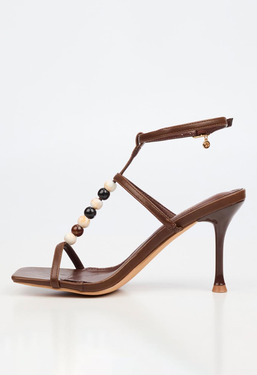 Miss Black - Chanel 7 beaded ankle-strap heel - chocolate