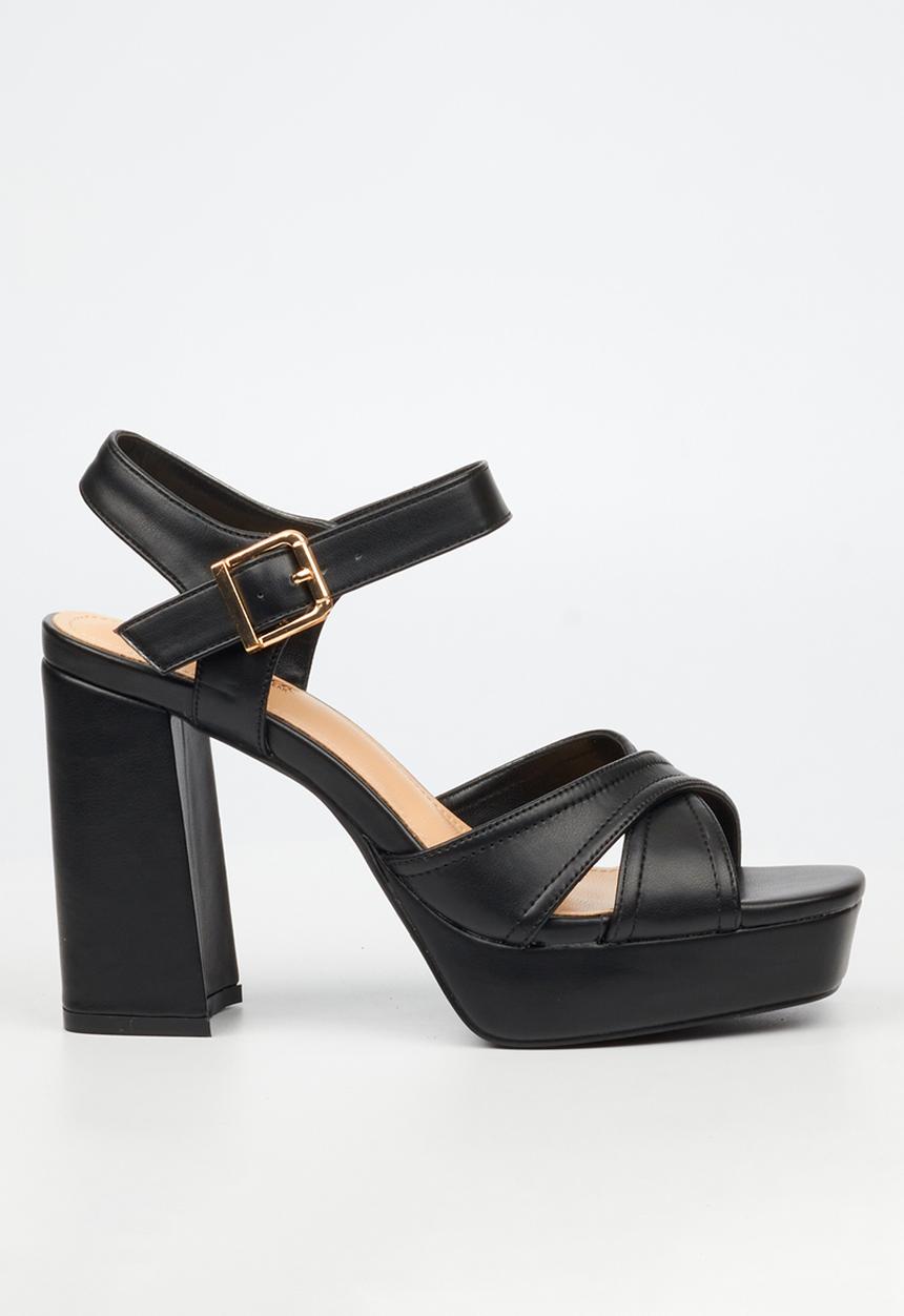 Miss Black - Danielle 1 platform block heel - black