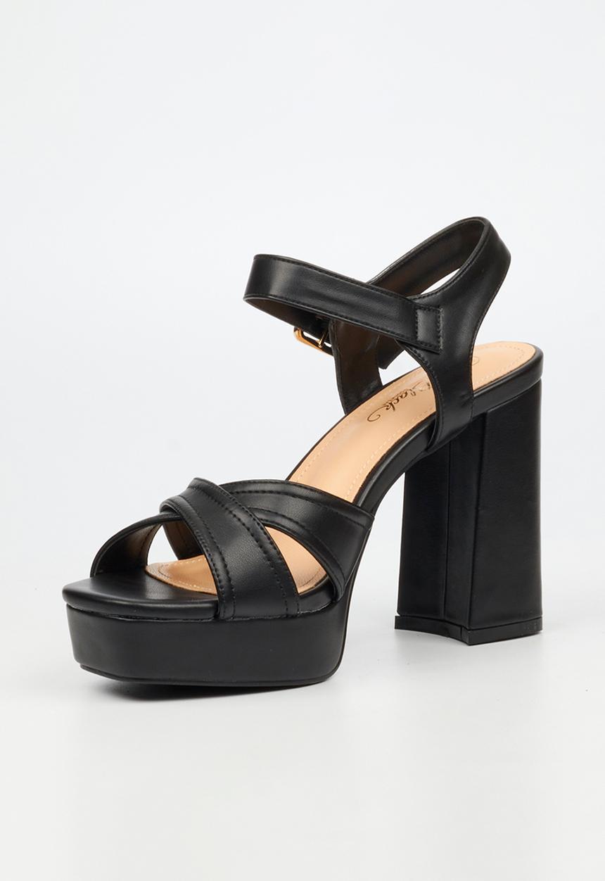 Miss Black - Danielle 1 platform block heel - black