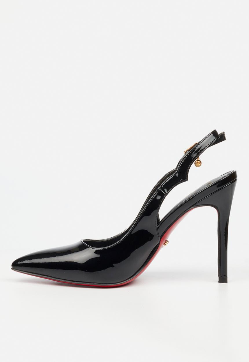 Miss Black - Lola 84 scallop slingback heel - black