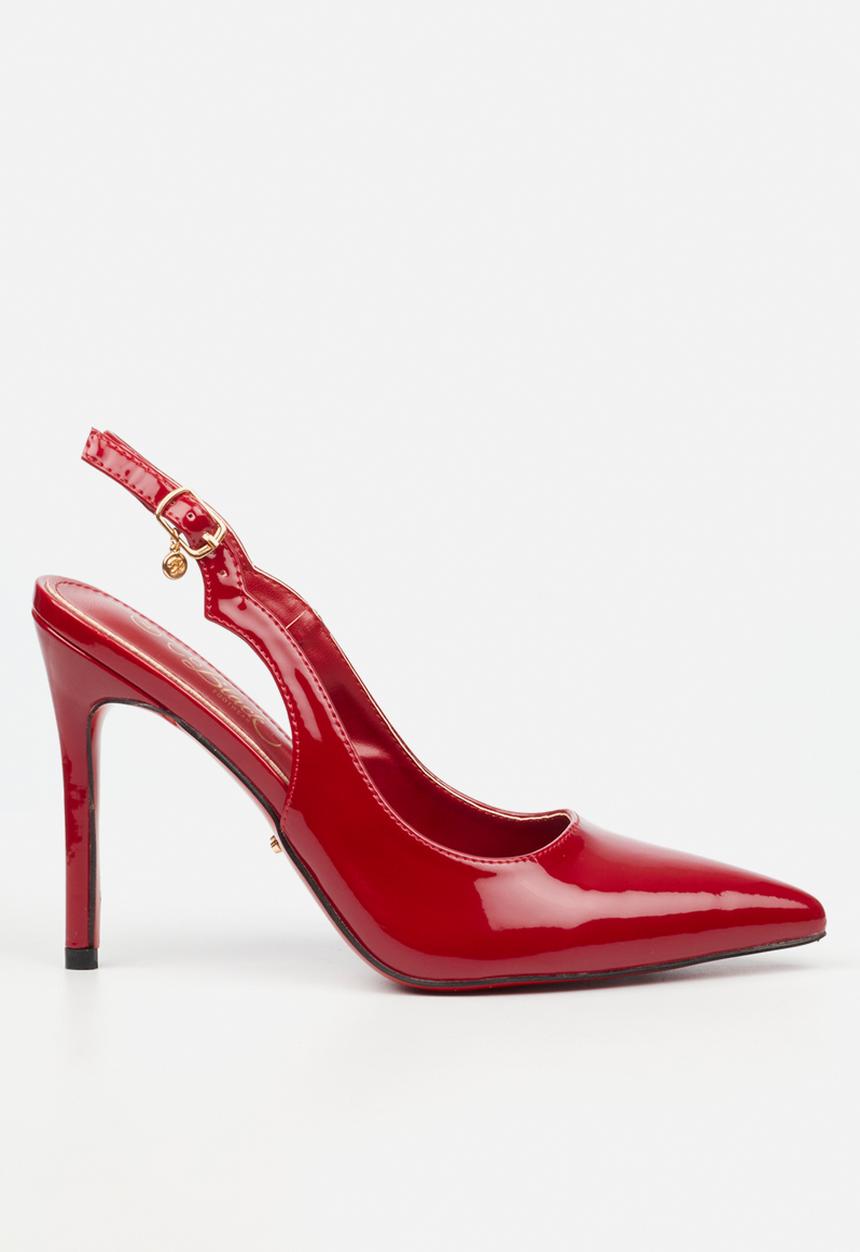 Miss Black - Lola 84 scallop slingback heel - red